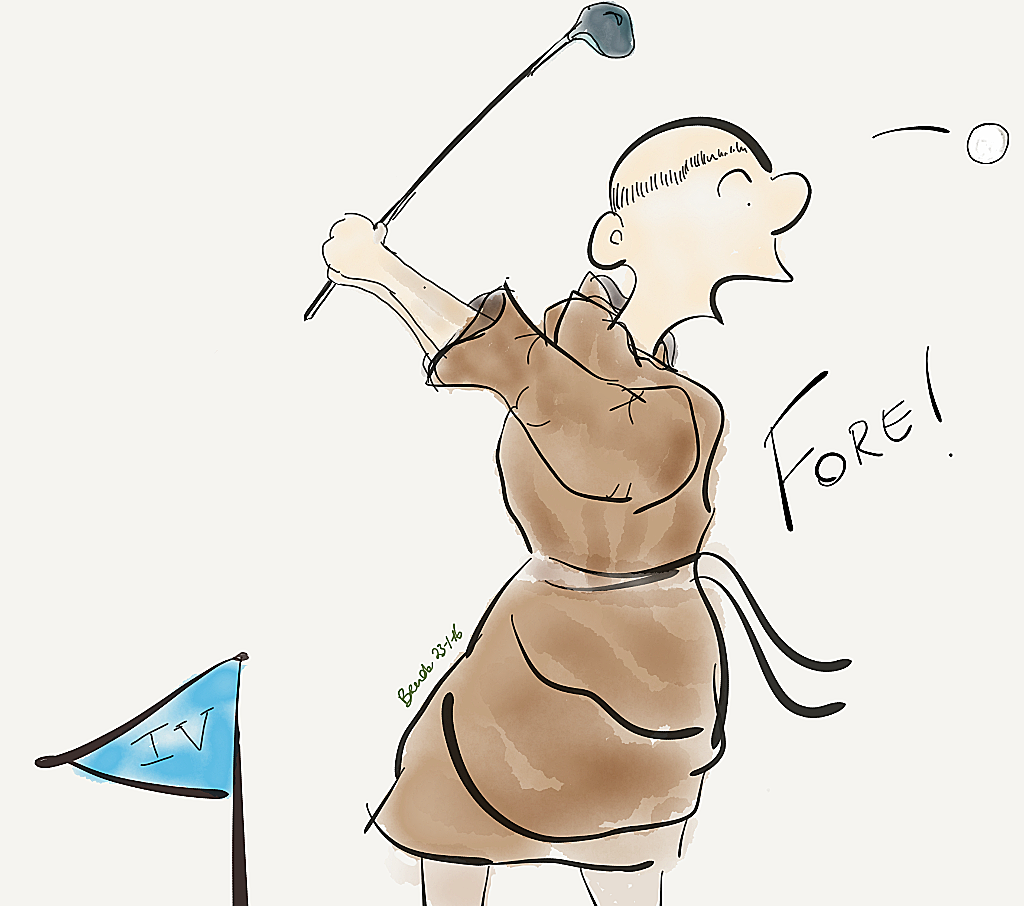 monk playing golf