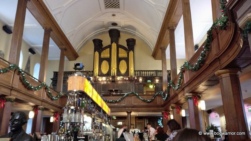 The main bar, looking up towards the organ played by Handel