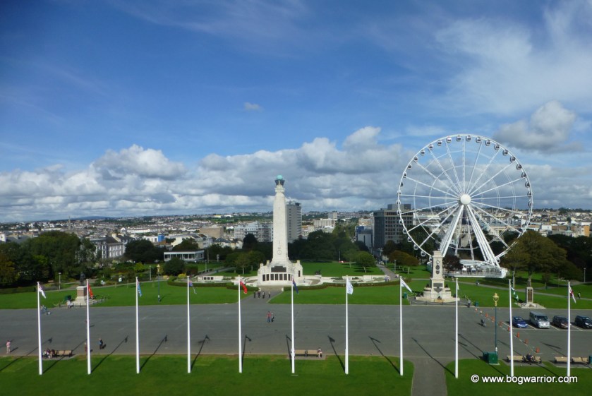 Naval monument and Plymouth wheel