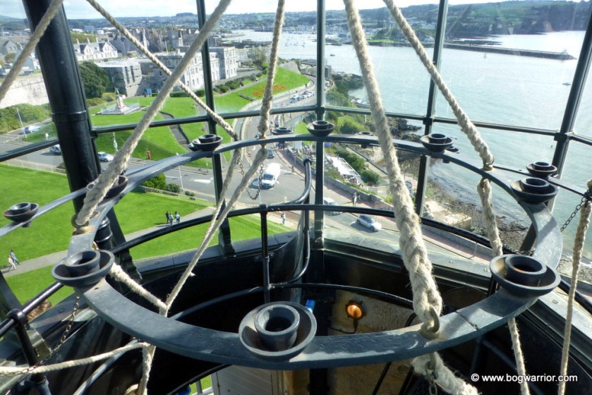 The lantern room at the top of the lighthouse
