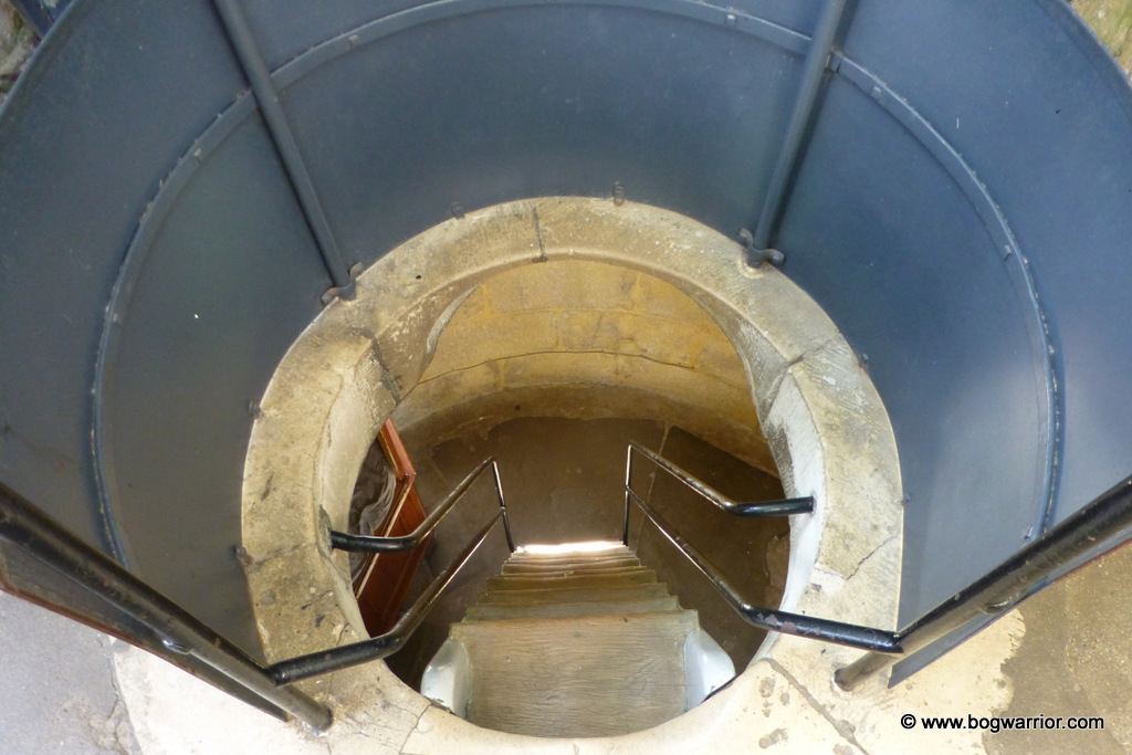 Looking downstairs into the bedroom