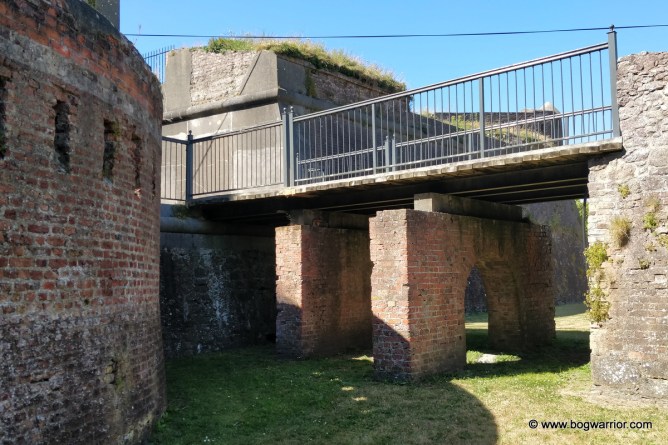 The entrance into the fort, as viewed from the dry moat