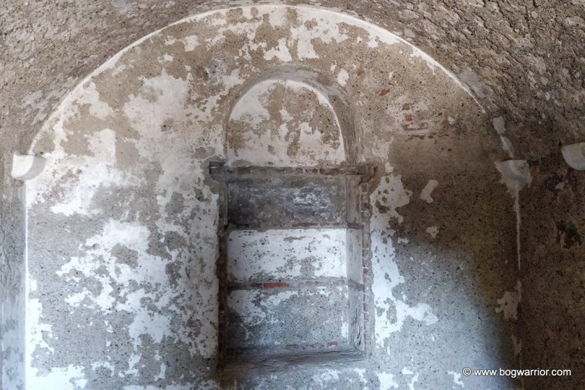 Alcove in one of the buildings used to storm arms