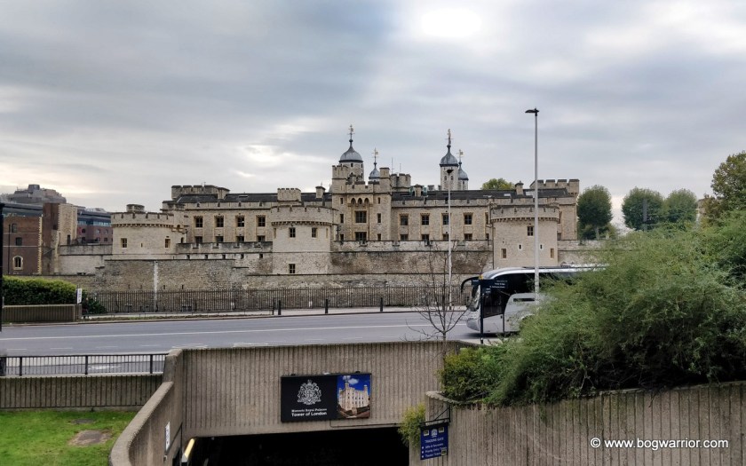 The Tower of London, as viewed from the nearby Tower Hill underground station