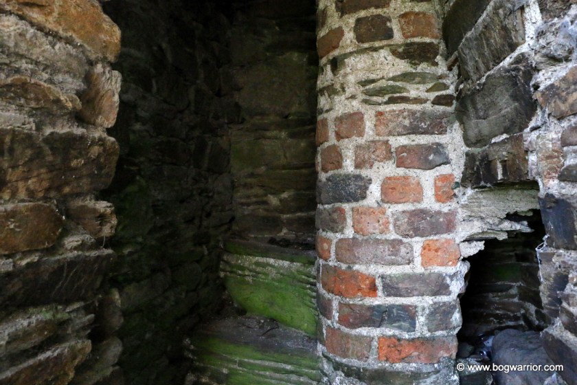The internal staircase in the tower. This is thought to date from repairs to the tower in the 17th century